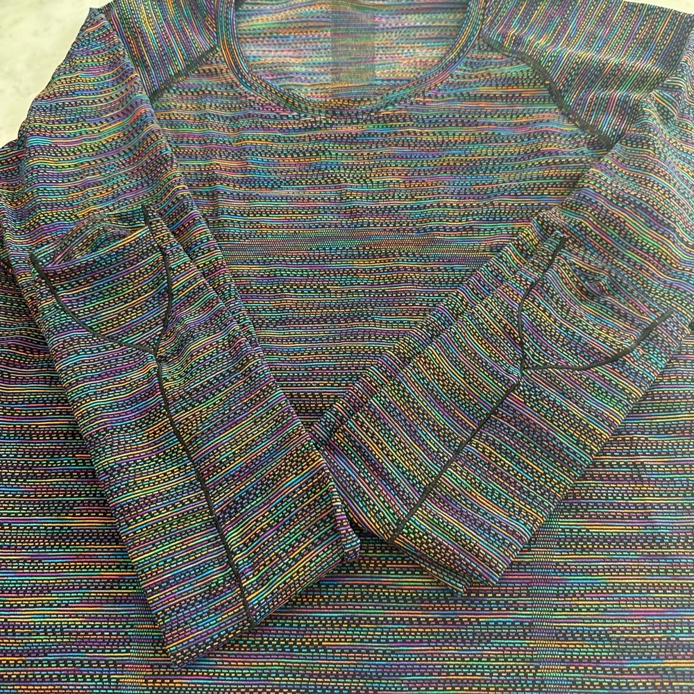 Lululemon Swiftly Tech Long Sleeve LS 2.0 Love Black Rainbow 🌈 Pride